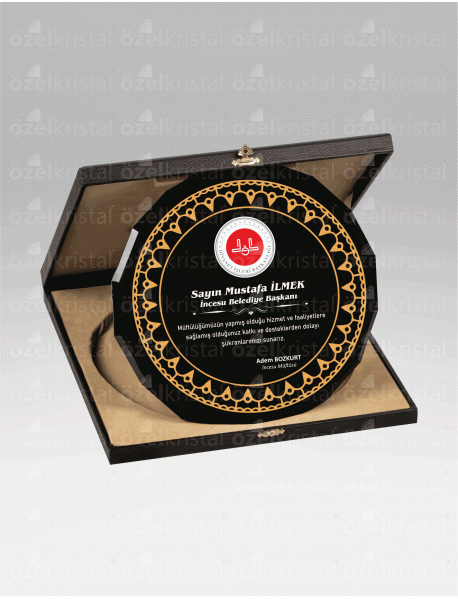 KRİSTAL TABAK PLAKET C3