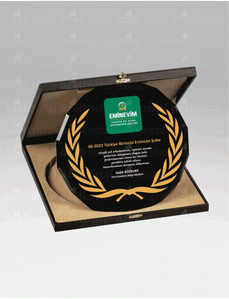 KRİSTAL TABAK PLAKET C6